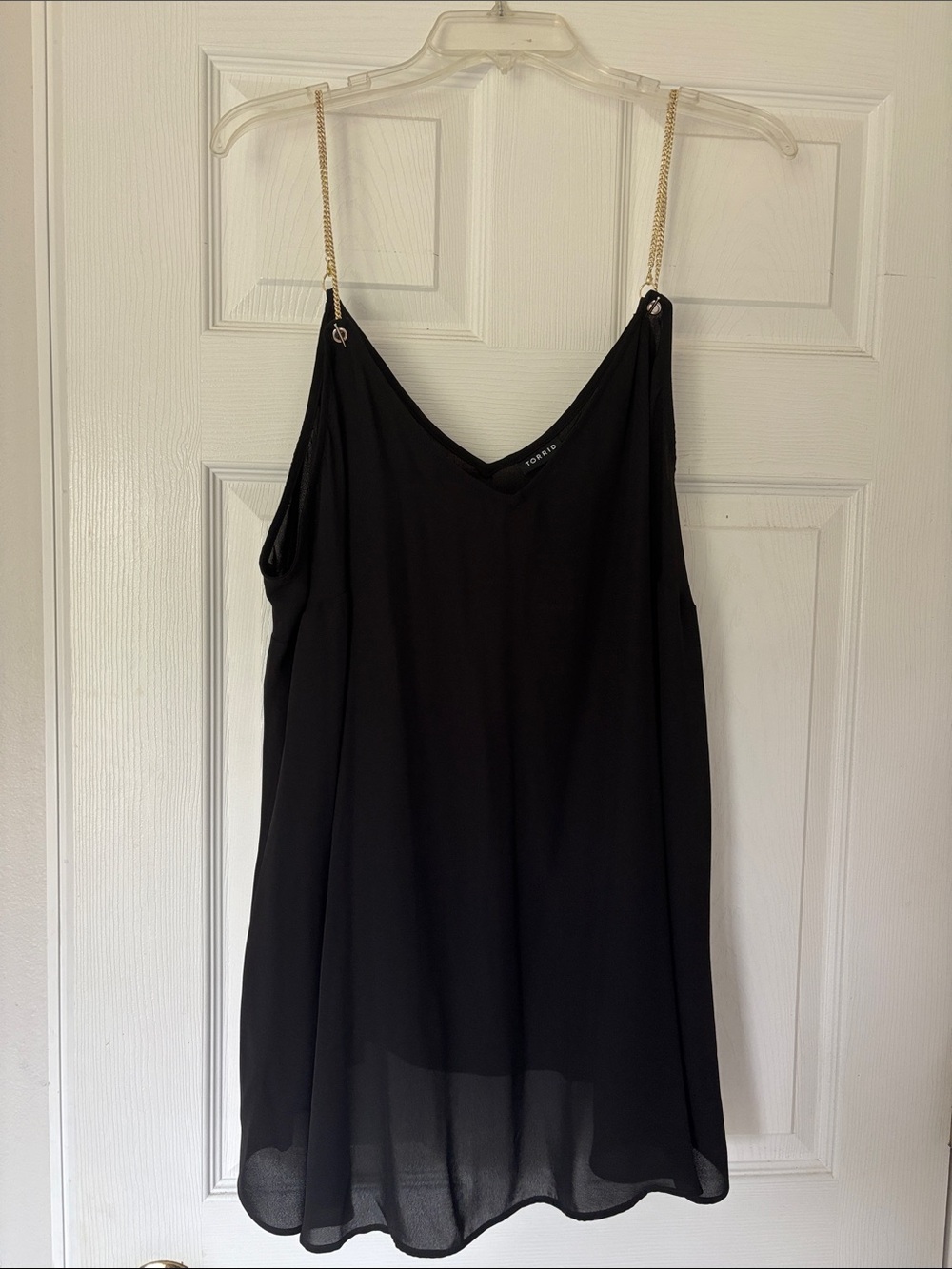 torrid Black Slip Cami with Gold Chain Straps